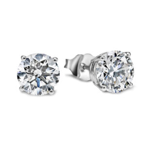 14KW 4prong Diamond Earrings